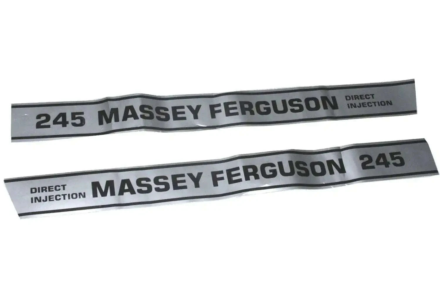 Tractor bonnet side decal set with Massey Ferguson 245 and Direct Injection text