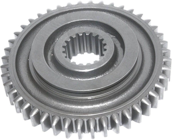 Metal spur gear with internal splines and outer teeth