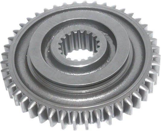 Metal spur gear with internal splines and outer teeth