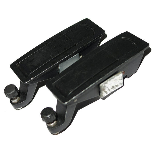 Massey Ferguson bonnet fastener set, durable black plastic, designed for securing bonnet components