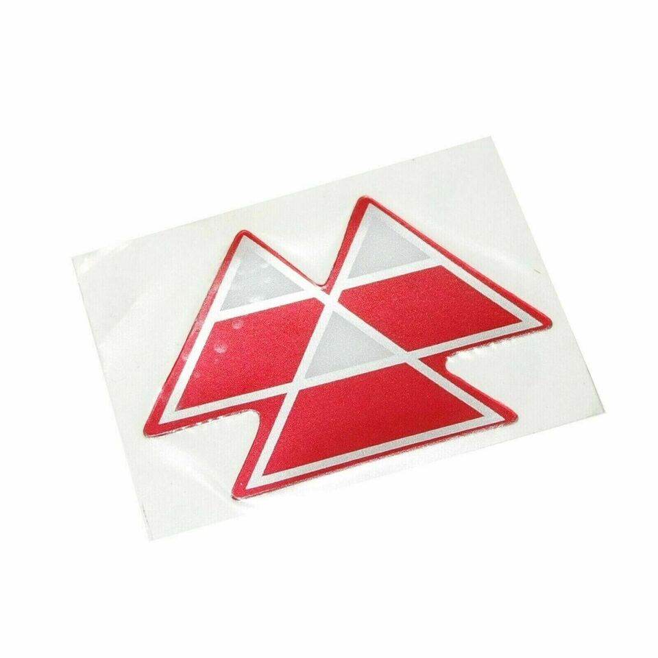 Massey Ferguson bonnet sticker in red and white for enhancing tractor aesthetics