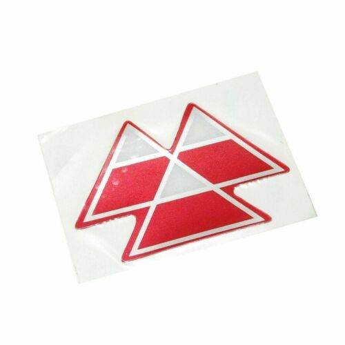 Massey Ferguson bonnet sticker in red and white design for tractor customization