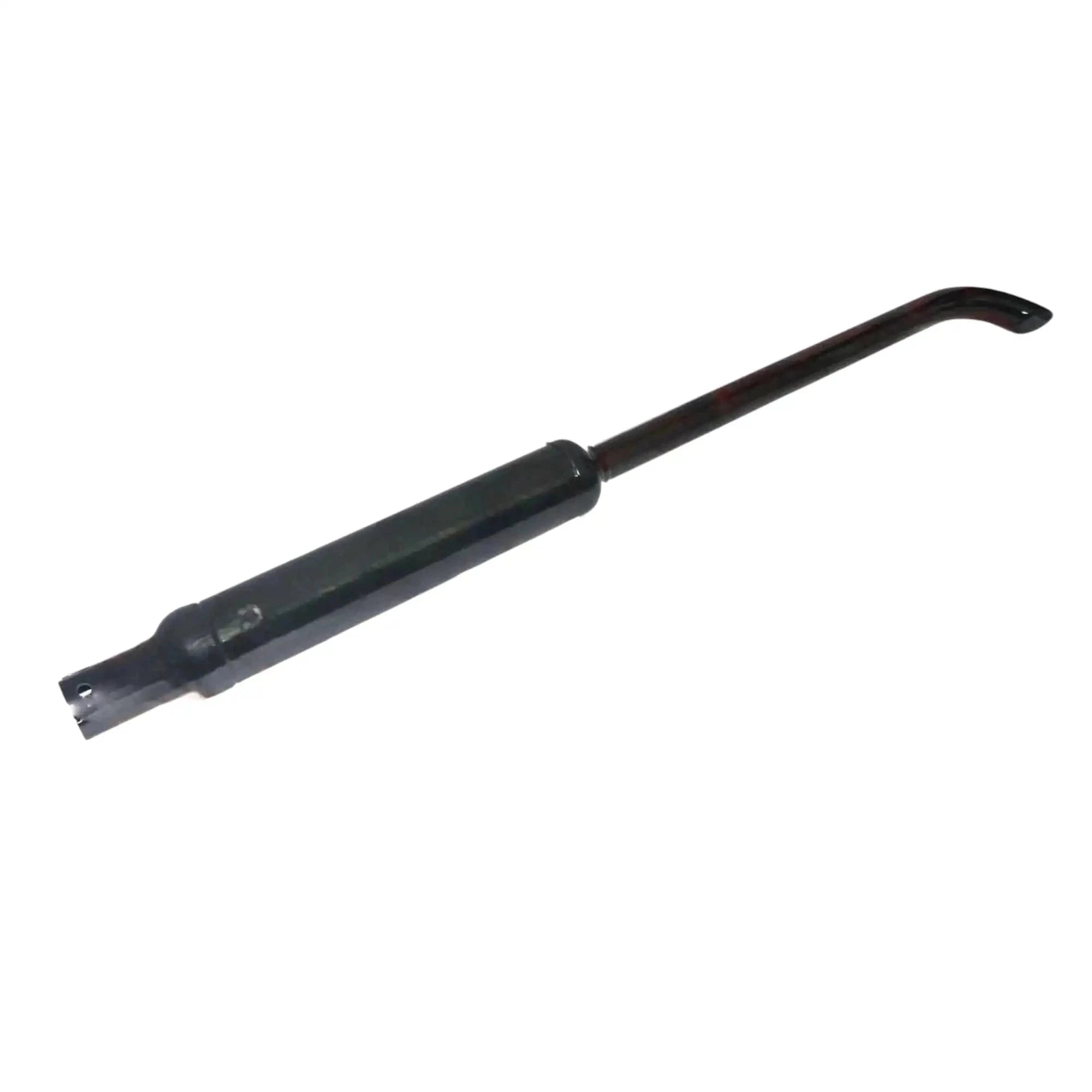 Exhaust silencer muffler with straight tube, outlet flange and side mounting holes