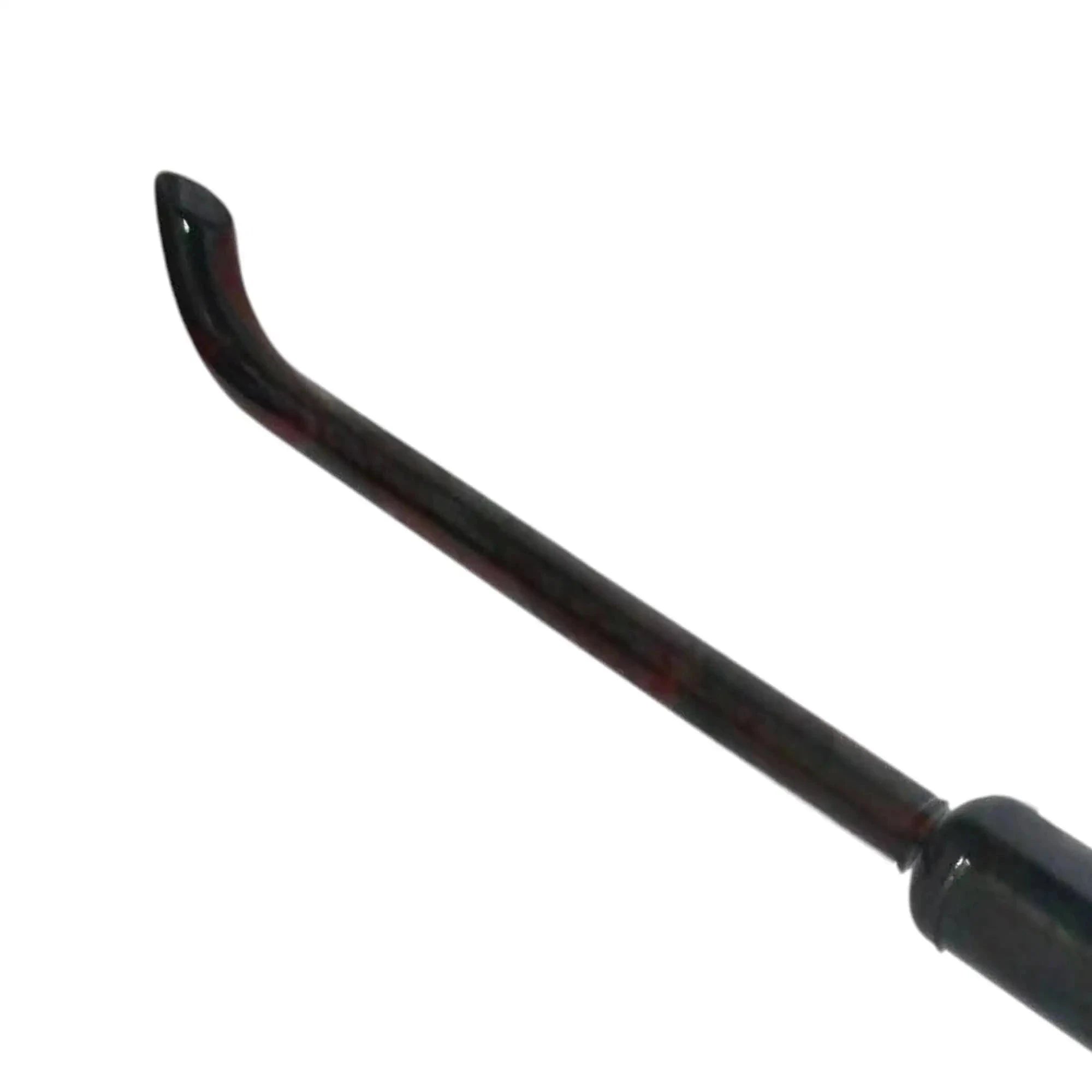 Exhaust silencer muffler with curved support section and rounded body, black
