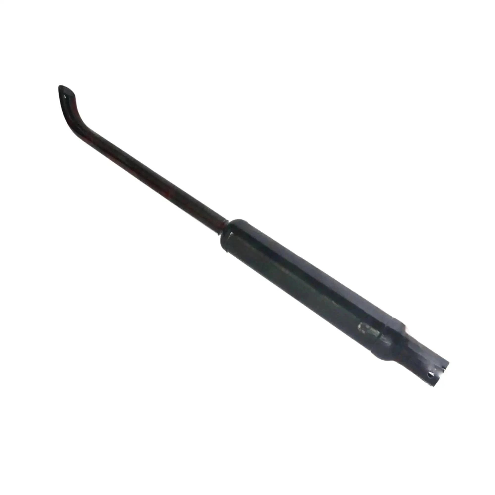 Exhaust silencer muffler with long curved tailpipe and flanged end opening