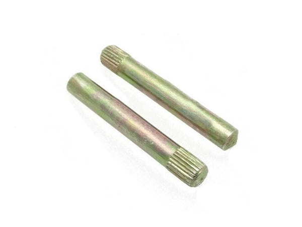 Metal gear lever pins, two cylindrical dowel pins with ridged ends