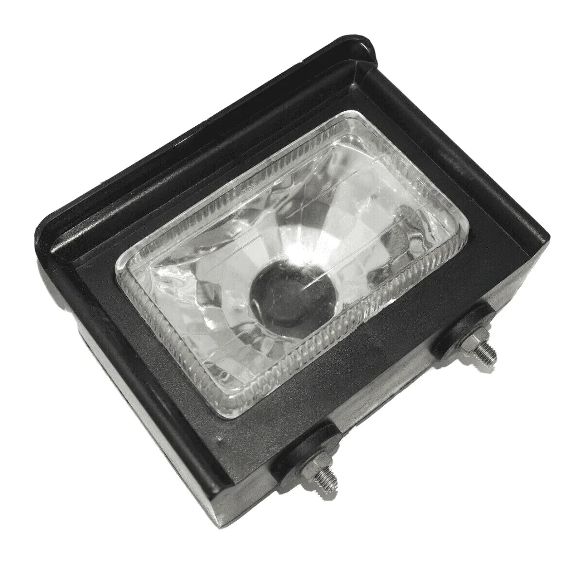 Massey Ferguson headlight lamp box, durable plastic, rectangular shape, suitable for tractor applications