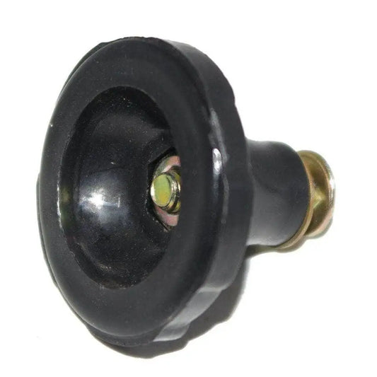 Black hydraulic knob with rubber cap and brass threaded fitting
