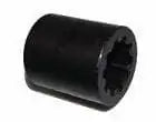 Hydraulic pump coupling, dark cylindrical body with toothed end
