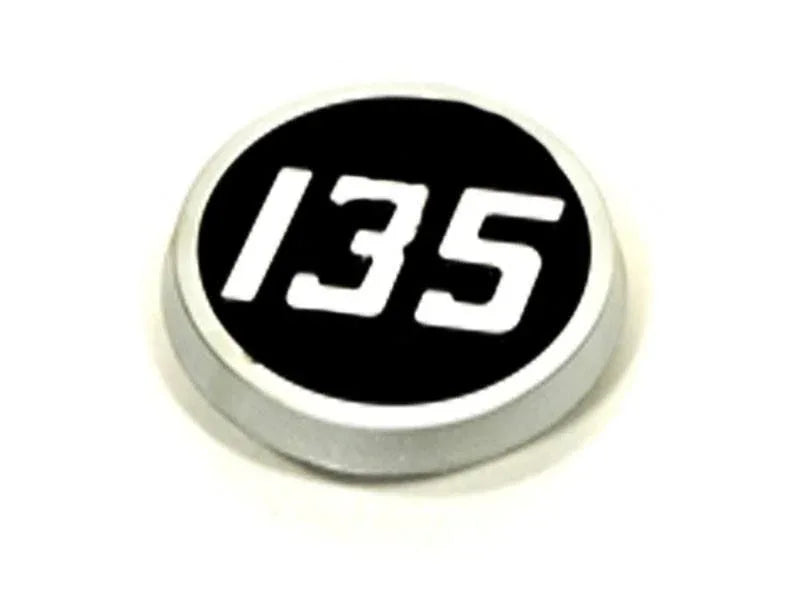 Massey Ferguson MF 135 emblem badge, round metal, 70mm size, ideal for tractor restoration projects