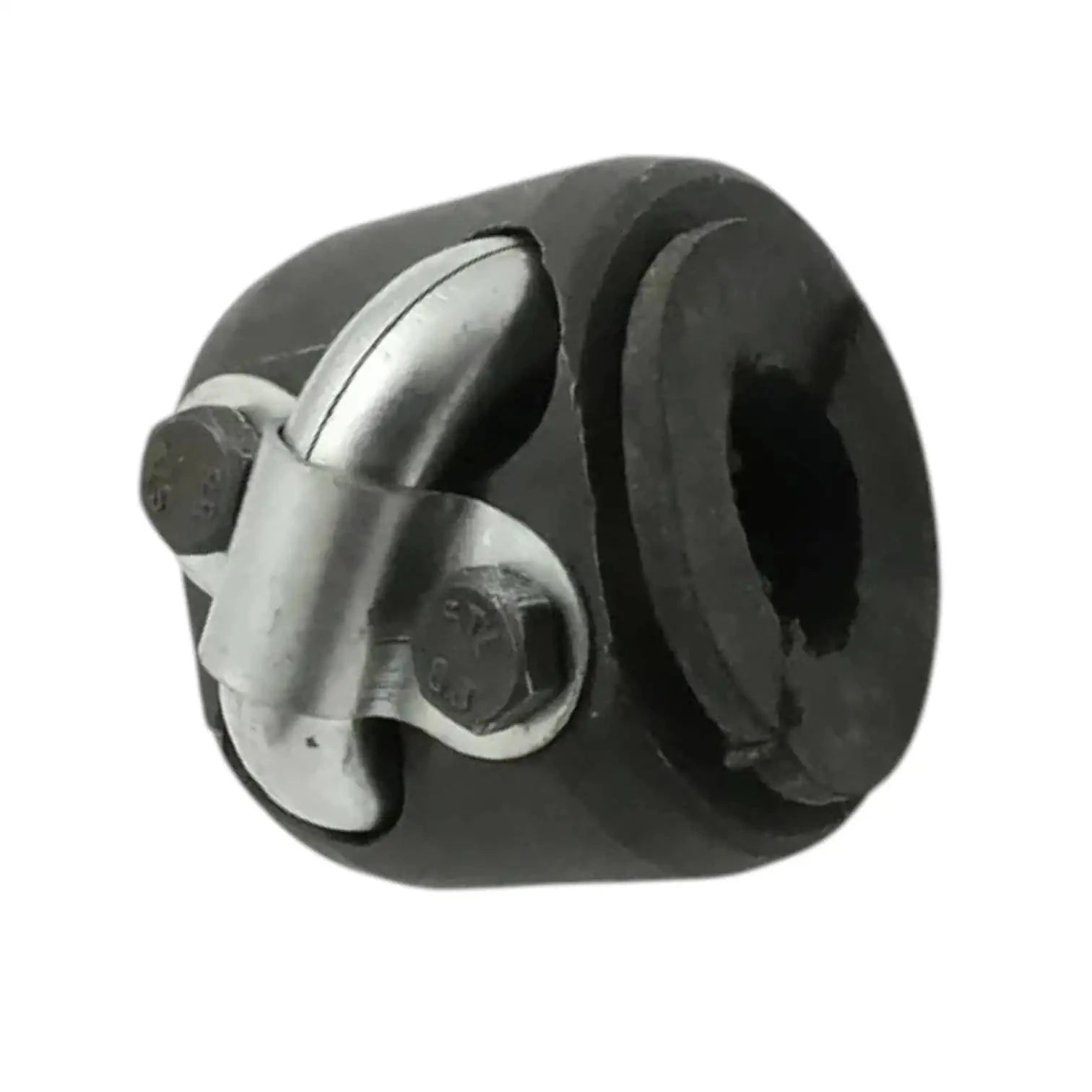 Massey Ferguson MF steering shaft main nut, silver clamp with black rubber insert