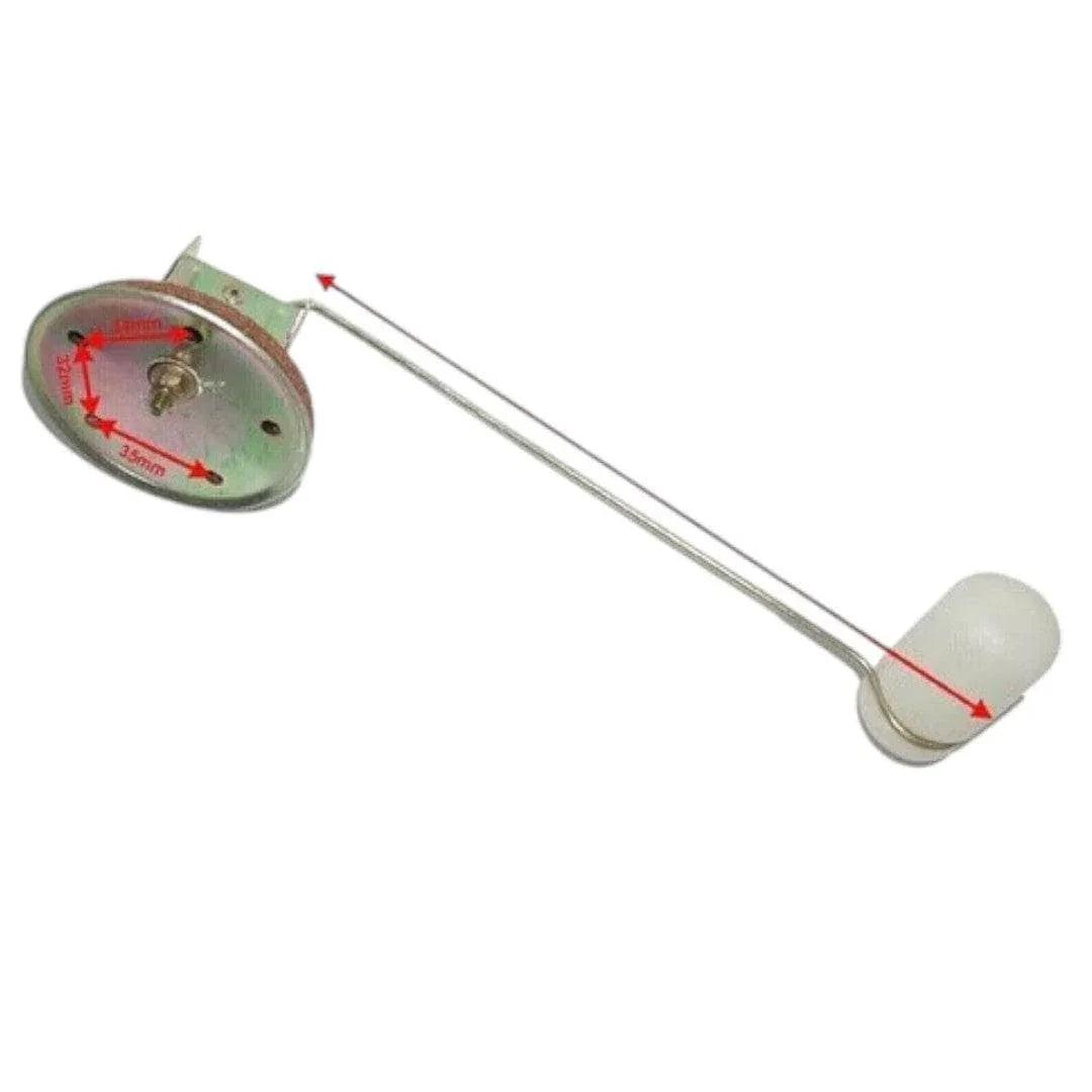 Tractor fuel sender float gauge with metal rod and circular mounting cap