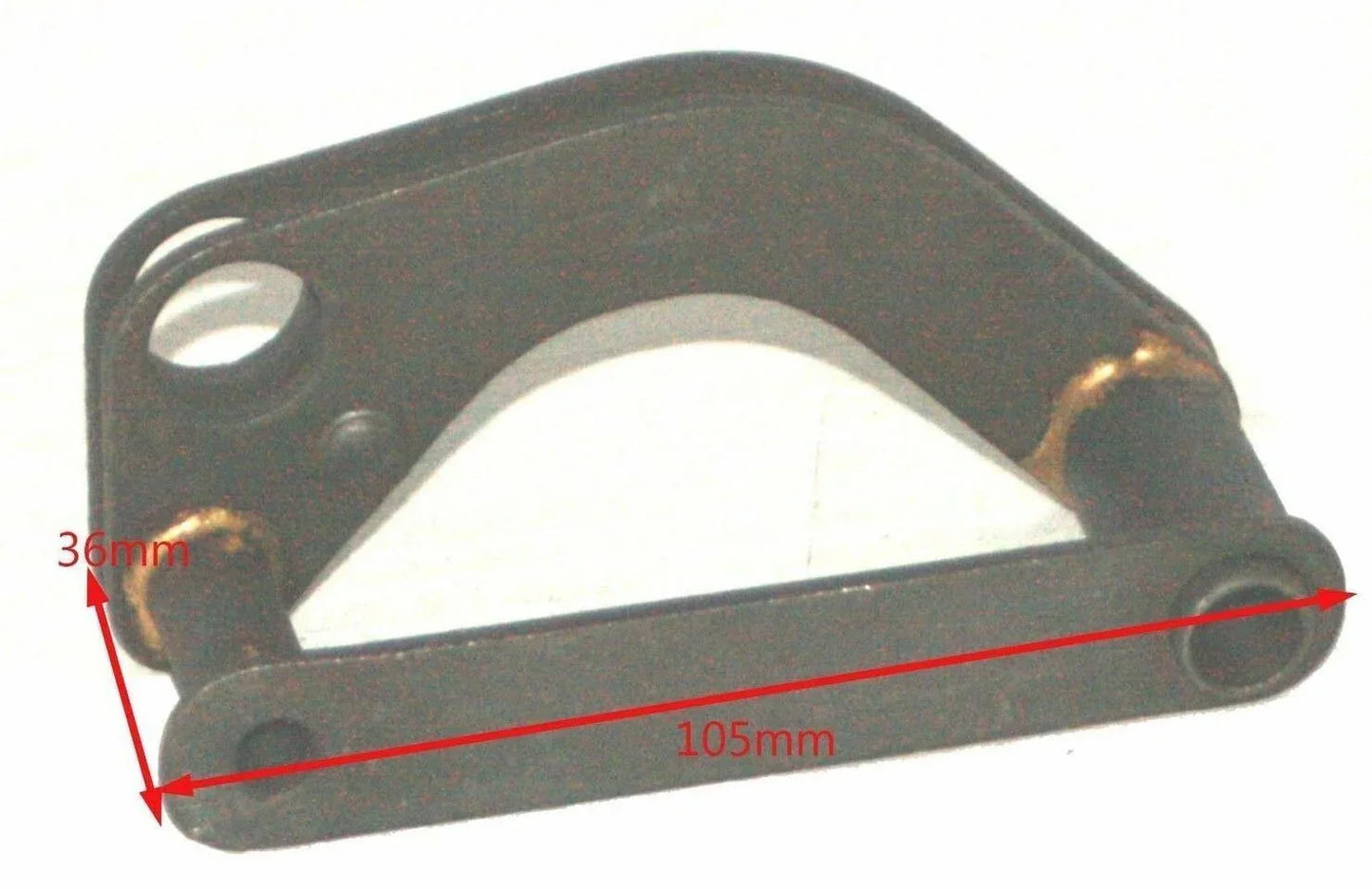 Draft control link assembly for Massey Ferguson model, 105mm long, sturdy metal construction for tractor use