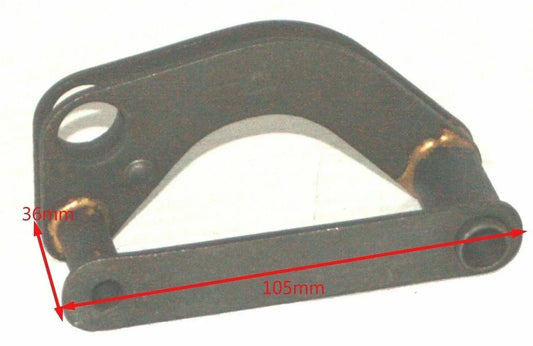 Draft control link assembly for Massey Ferguson model, 105mm long, sturdy metal construction for tractor use