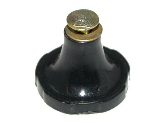Hydraulic knob for tractors, black plastic, compatible with Massey Ferguson model for easy operation