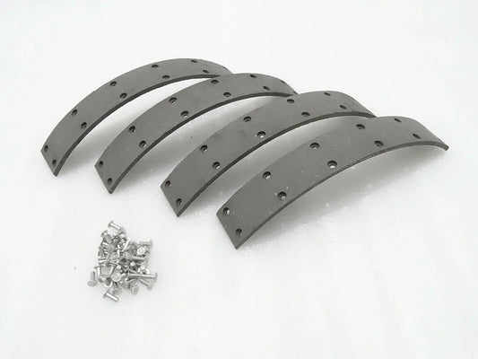 Rubber brake set for Massey Ferguson model with four curved pieces and mounting screws included