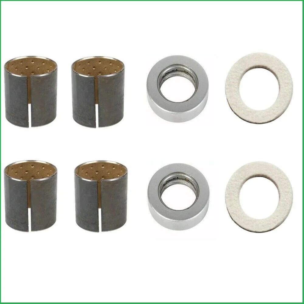Spindle Bushing Kit for Massey Ferguson model, including metal and rubber bushings for optimal performance