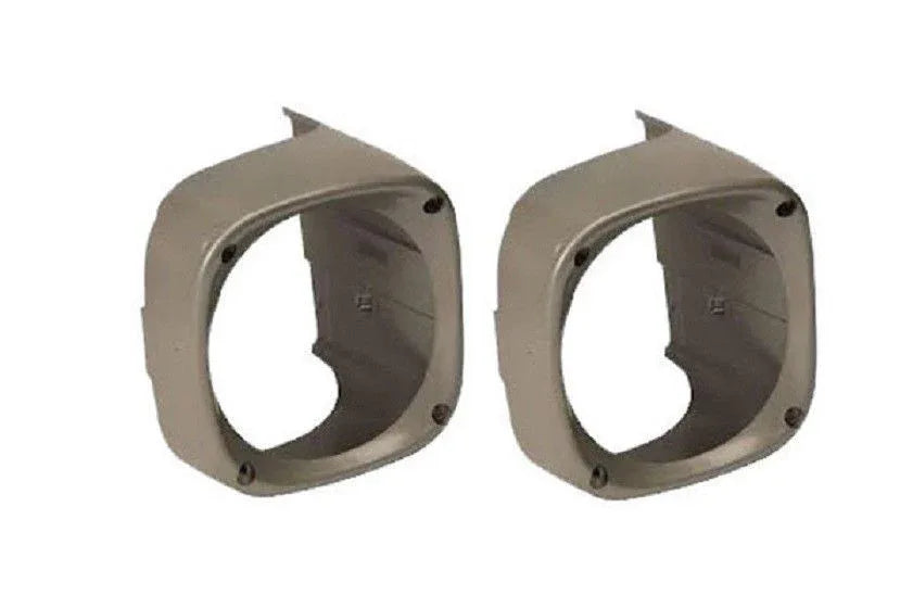 Pair of headlight cowl covers for Massey Ferguson model, durable plastic, designed for tractor accessories