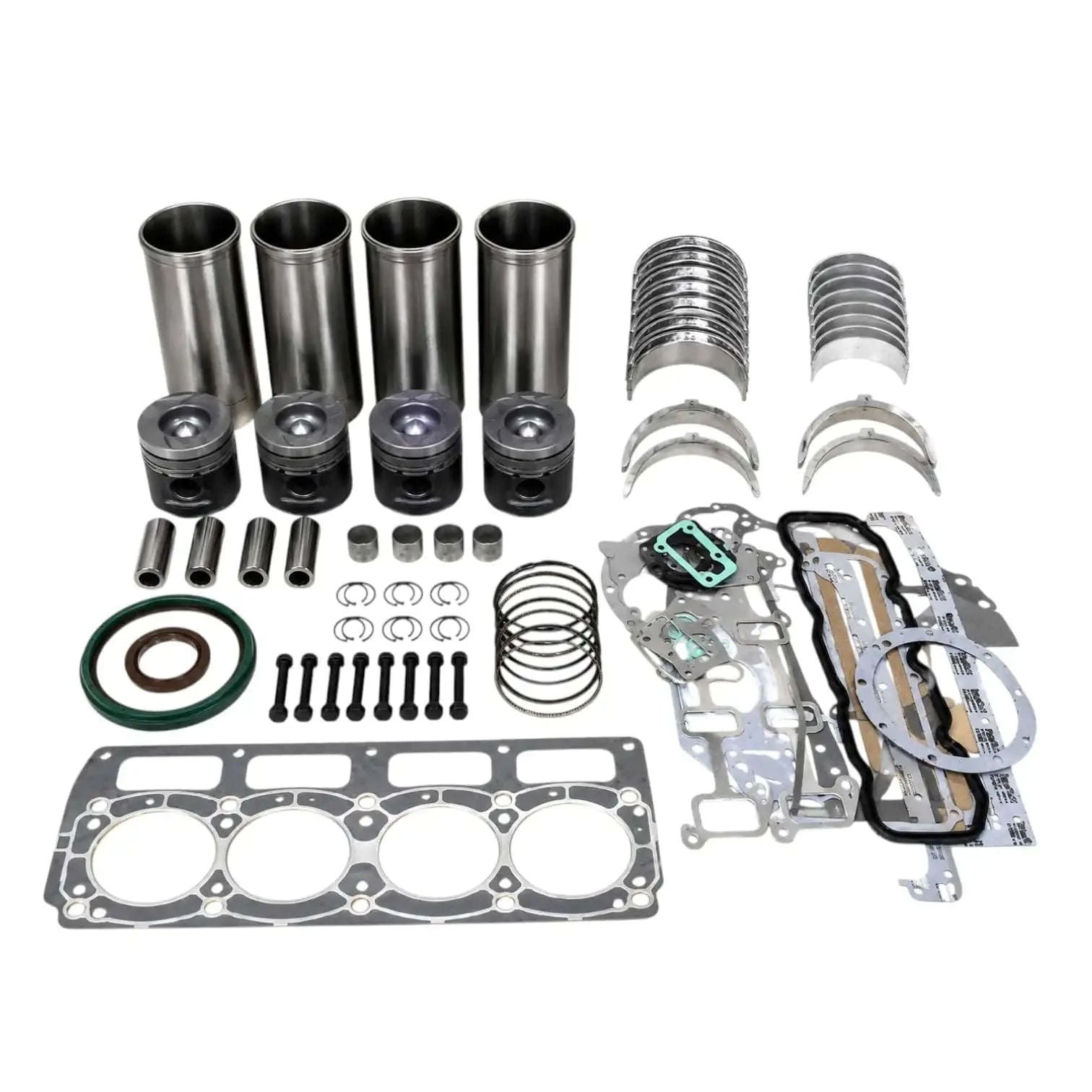 Engine overhaul kit for Massey Ferguson model, including pistons, sleeves, gaskets, and bearings for performance restoration