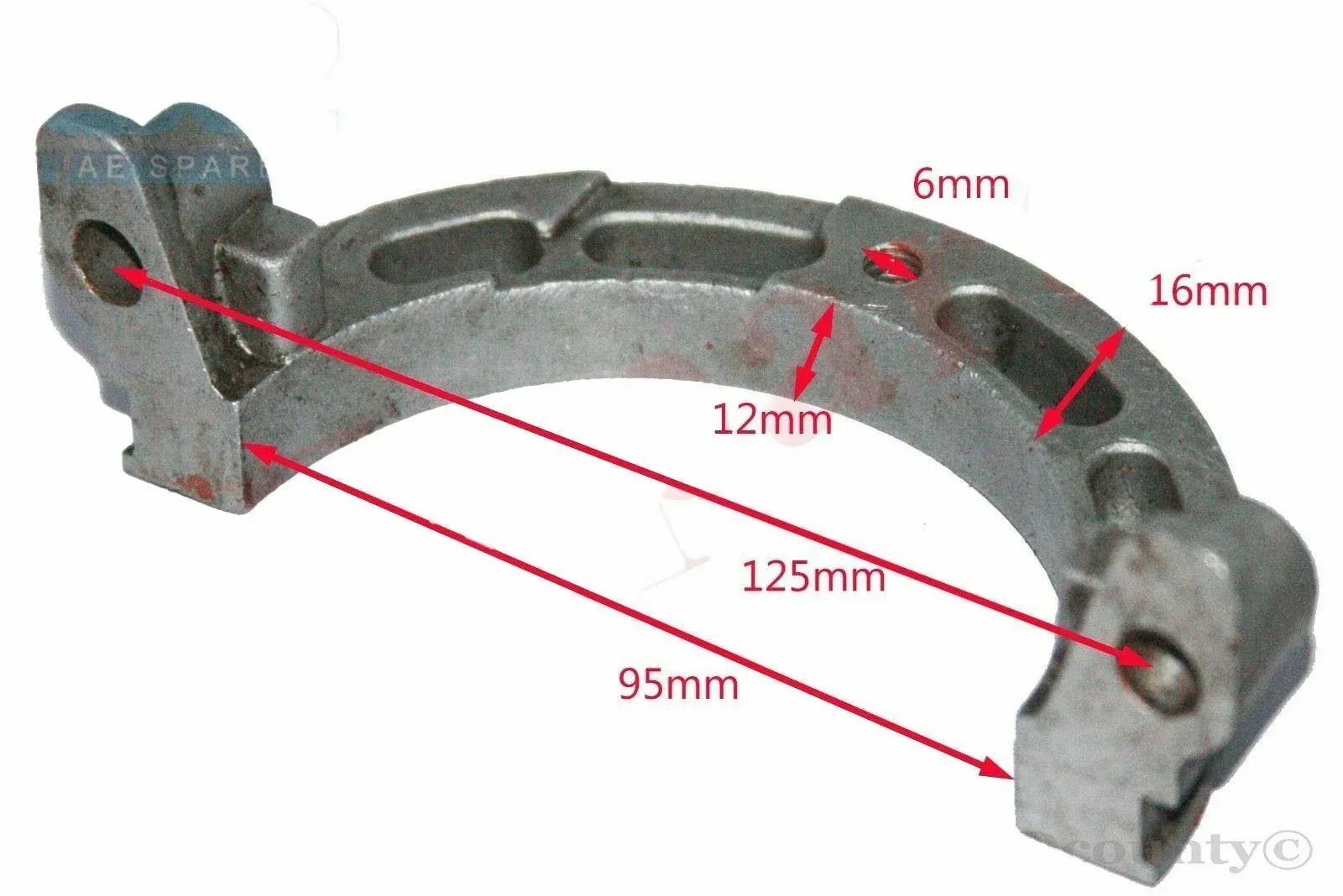 Timing bridge piece for Massey Ferguson model, metal, 125mm long, used in tractor maintenance
