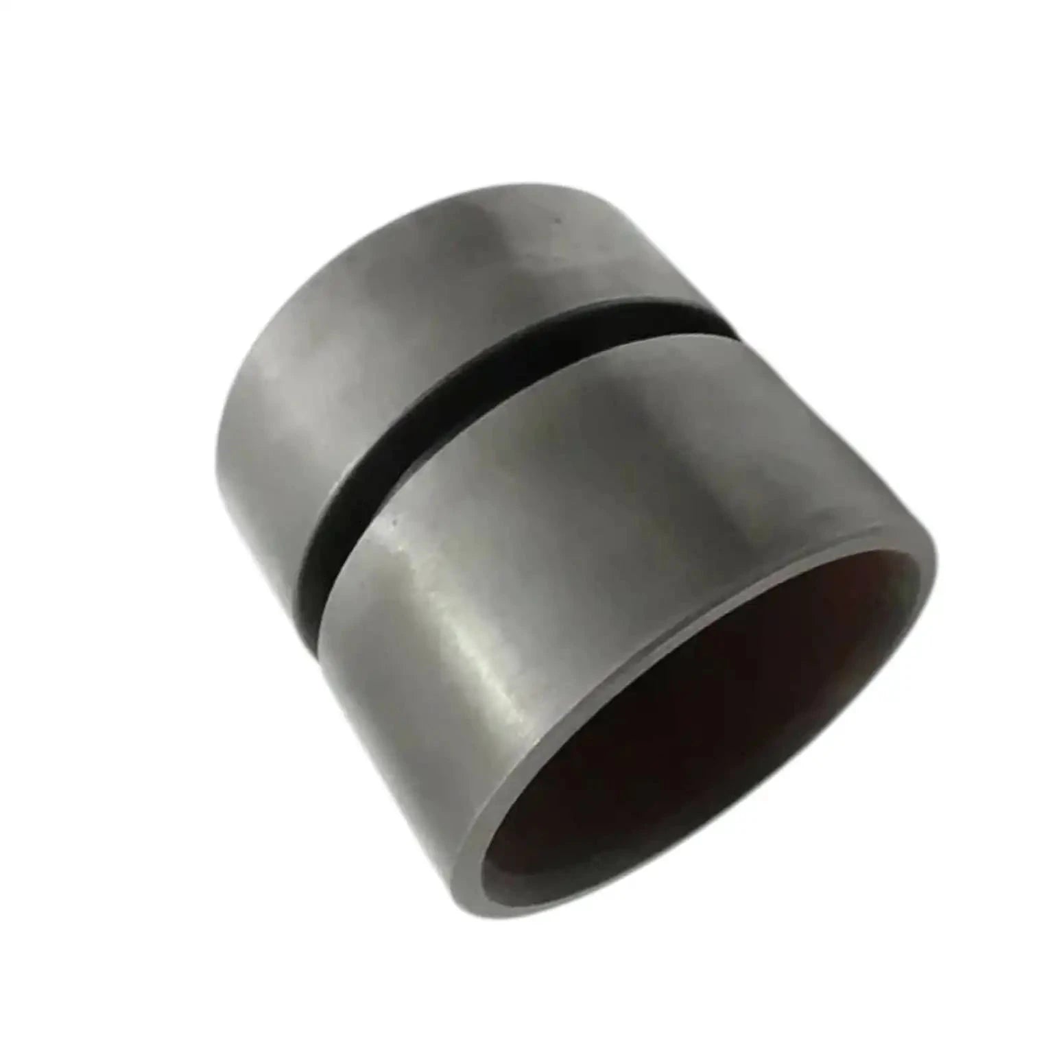 Hydraulic piston bushing with black rubber ring, silver metal sleeve
