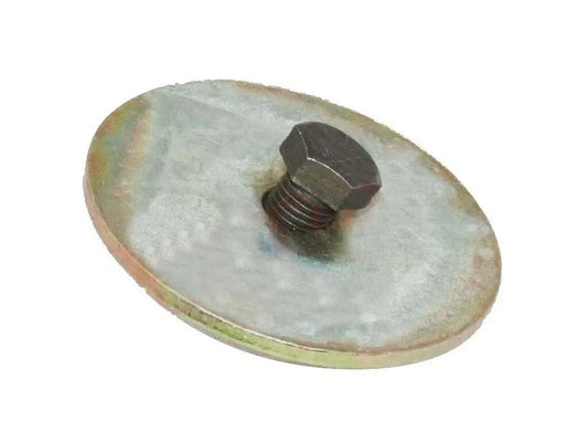Round lift shaft plate, metal, designed for Massey Ferguson model machinery parts and repairs