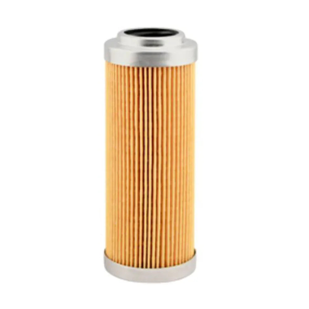 Hydraulic filter cartridge with orange pleated paper media and metal end caps