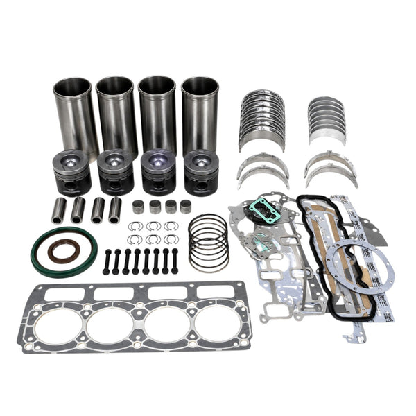 Engine overhaul kit for Massey Ferguson model, includes pistons, cylinders, gaskets, and bearings
