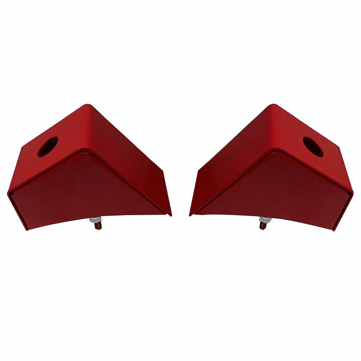 Pair of durable red Butler Side Lamp Brackets for Massey Ferguson model attachment and support