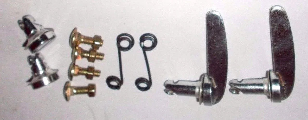 Massey Ferguson model bonnet grill catch kit with chrome metal catches, bolts, and rubber seals
