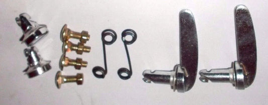 Massey Ferguson model bonnet grill catch kit with chrome metal catches, bolts, and rubber seals