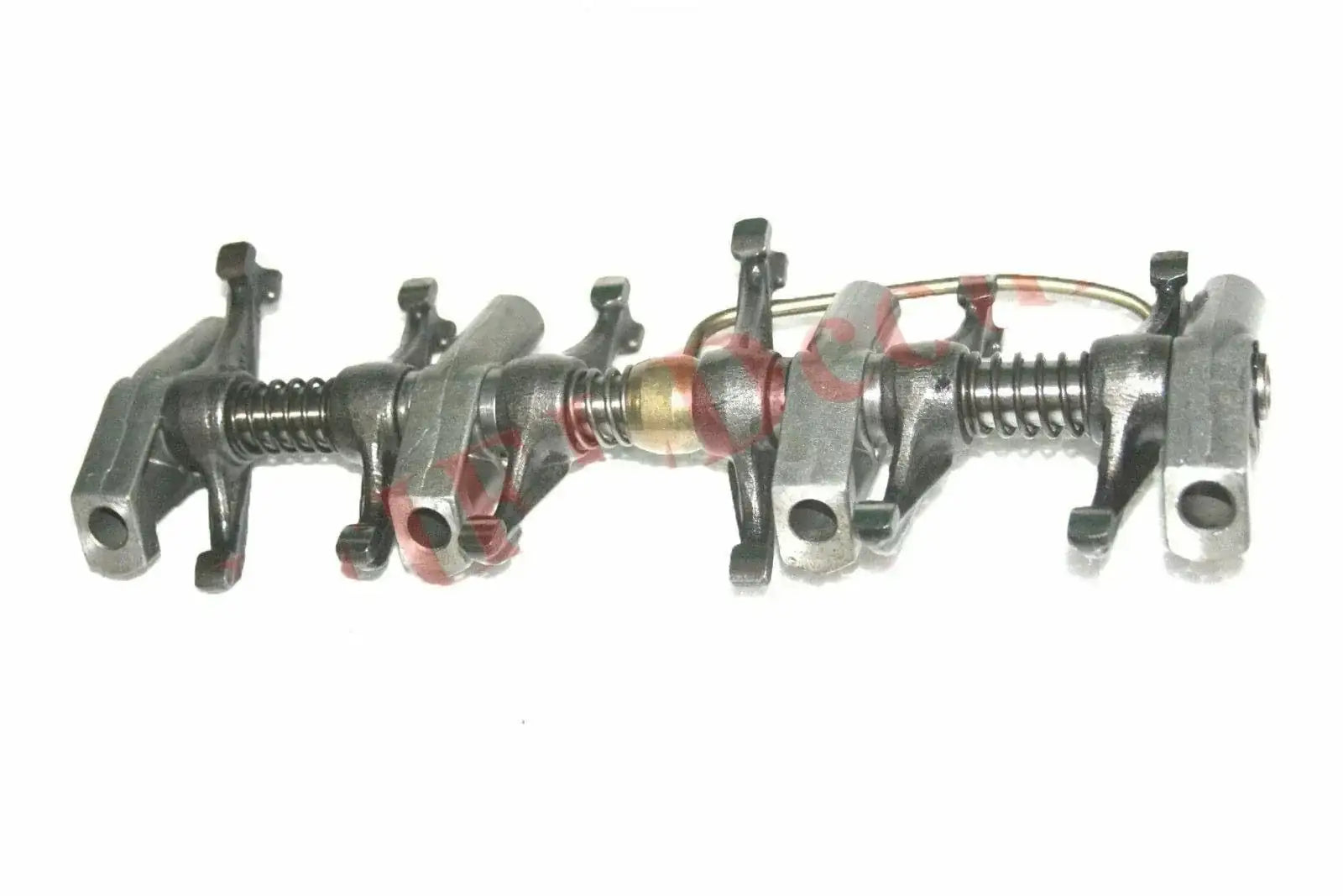 Metal rocker shaft assembly with springs and steel shaft components
