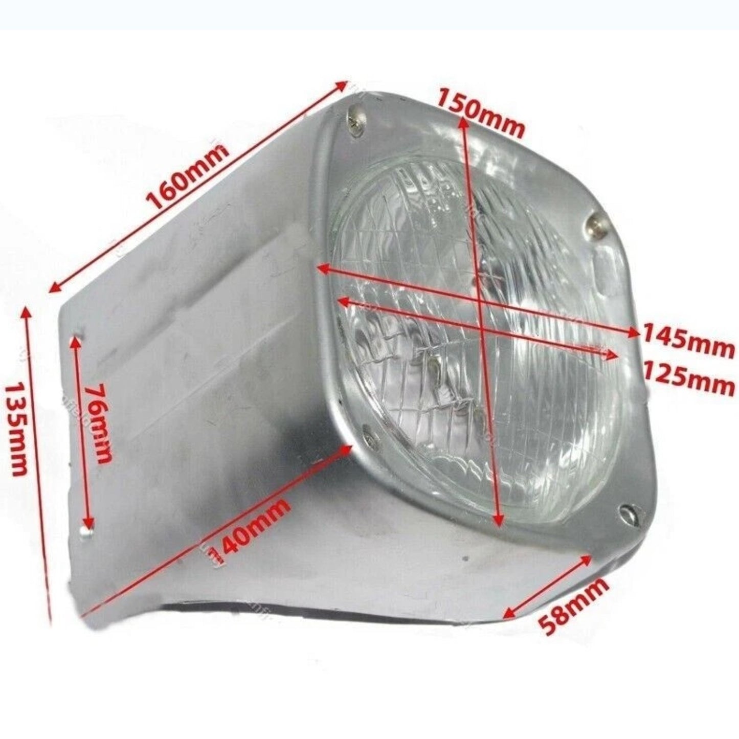 Head Light Lamp with Cowl Plug for Massey Ferguson model, metal, 160mm x 145mm x 76mm, tractor accessory