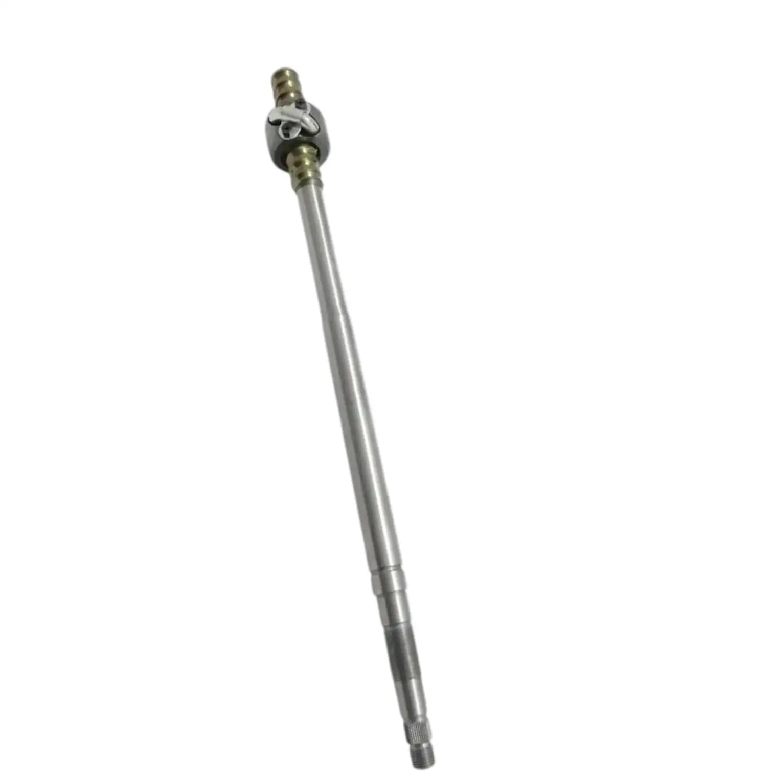 Steering shaft with cross-joint at top, silver metal rod