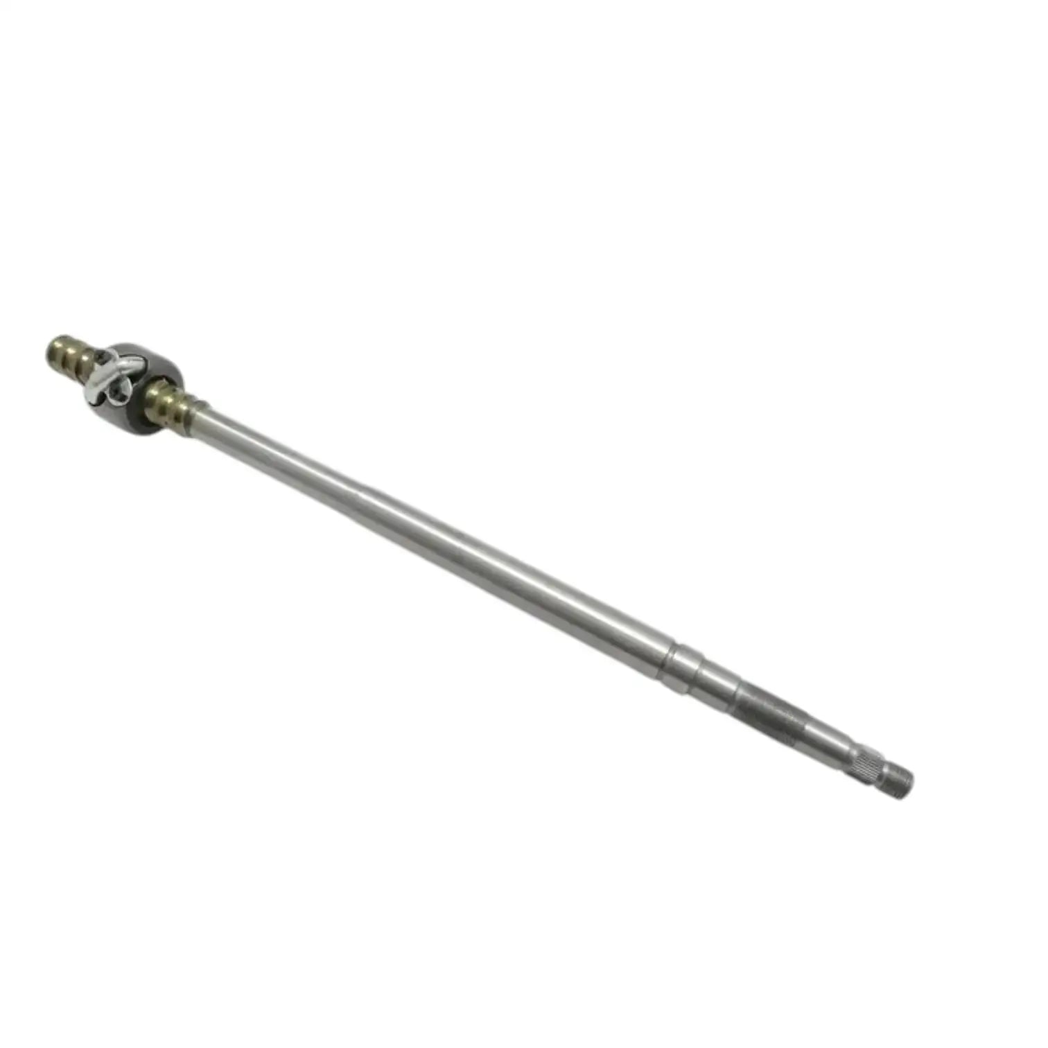 Steering shaft with bracketed joint at one end, silver metal