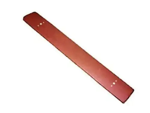 Red service panel with mounting holes along one edge