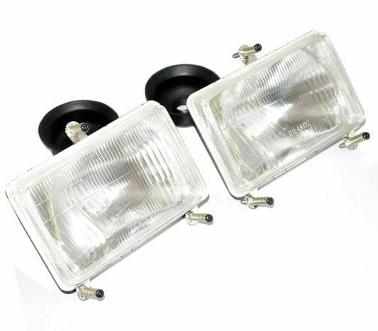 Pair of clear headlight headlamp set for Massey Ferguson model tractors, durable and easy to install.