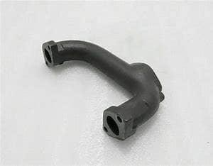 Massey Ferguson P3 silencer manifold, cast iron, standard size, used in tractor exhaust systems.