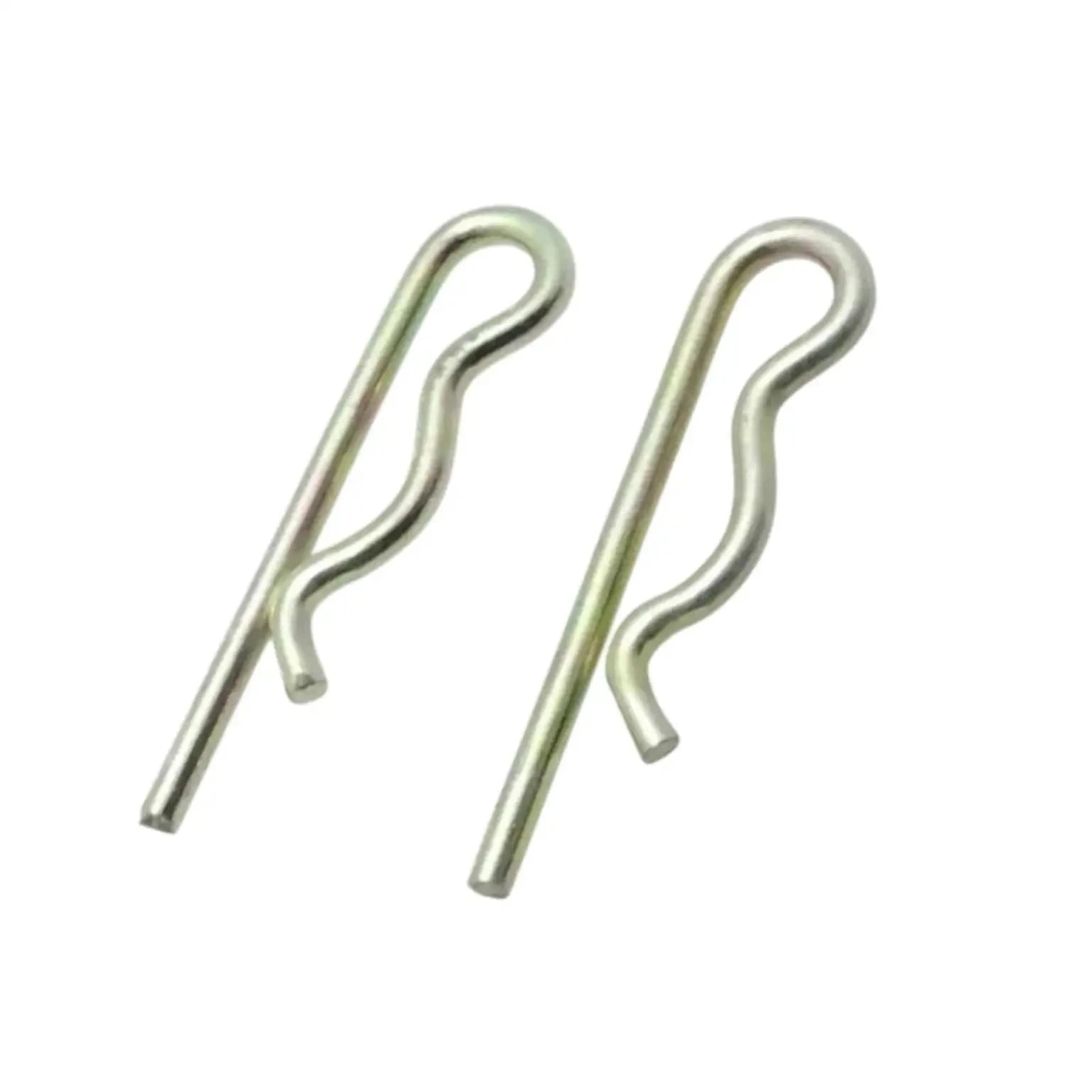 Metal spring cotter linch pins, galvanized steel, two upright R clips