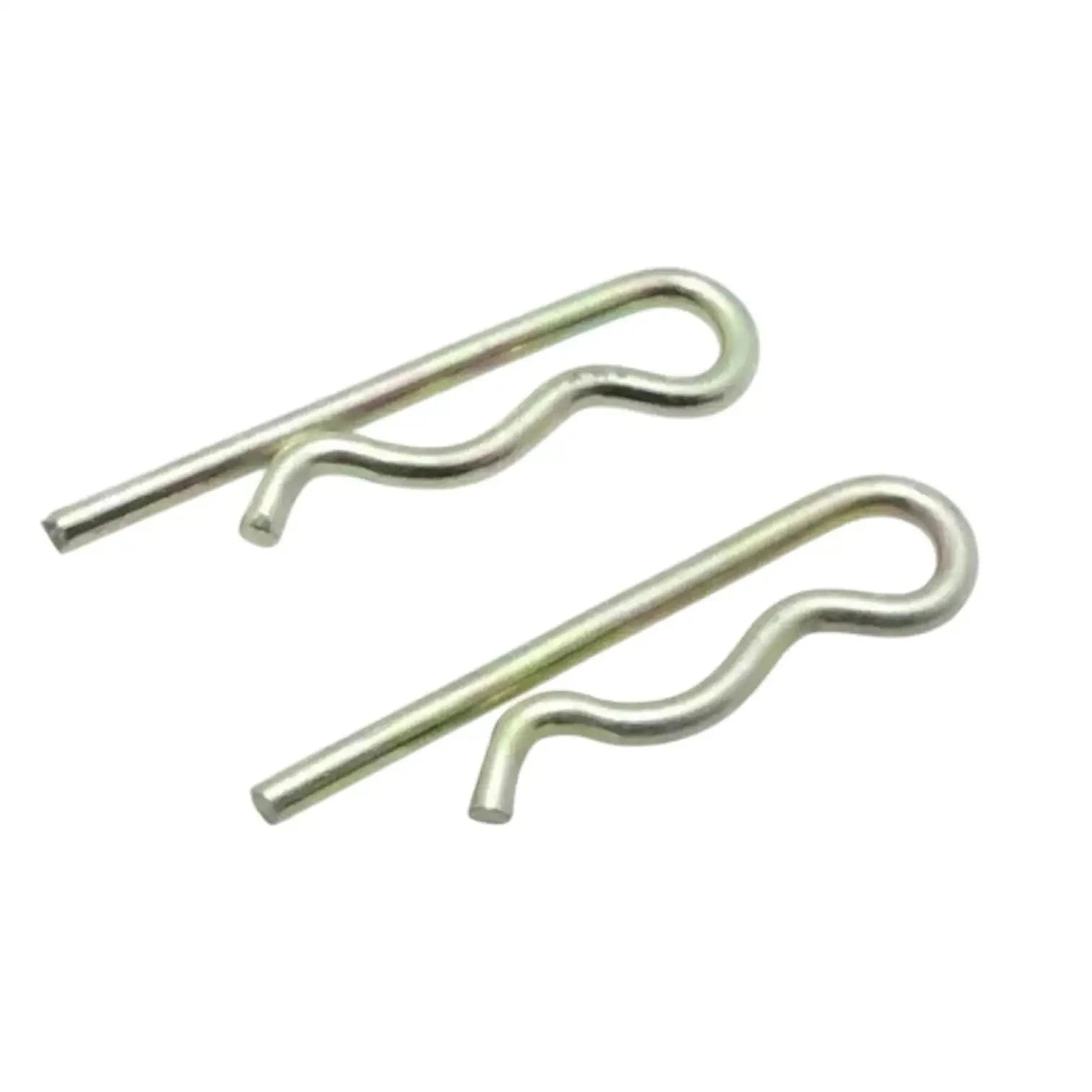 Metal spring cotter linch pins, galvanized, horizontal pair with loop ends