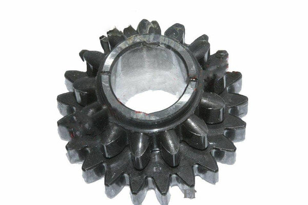 Steel reverse gear wheel with central hole and serrated teeth