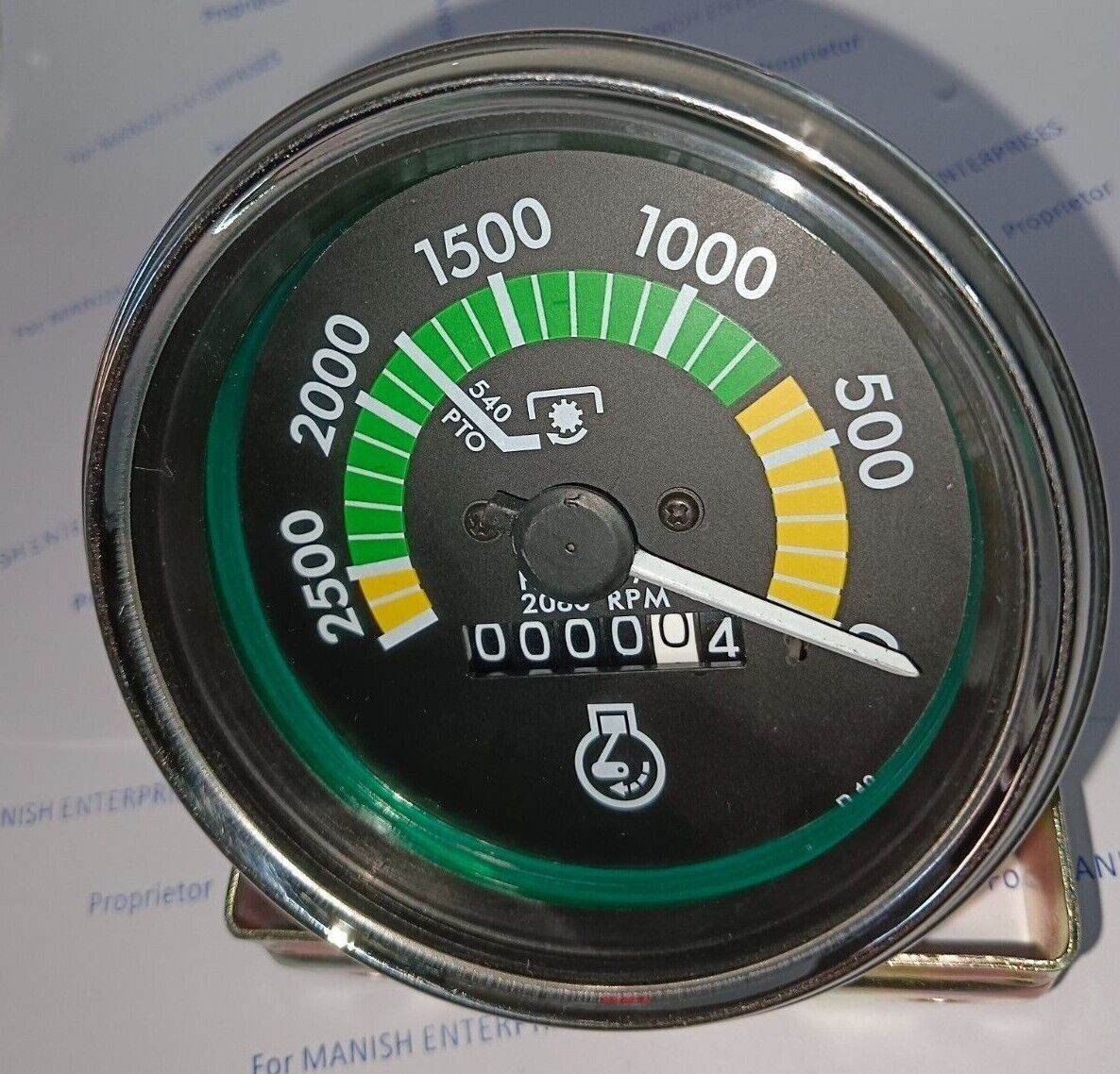 Massey Ferguson tachometer showing RPM range and gauge indicators for precise monitoring