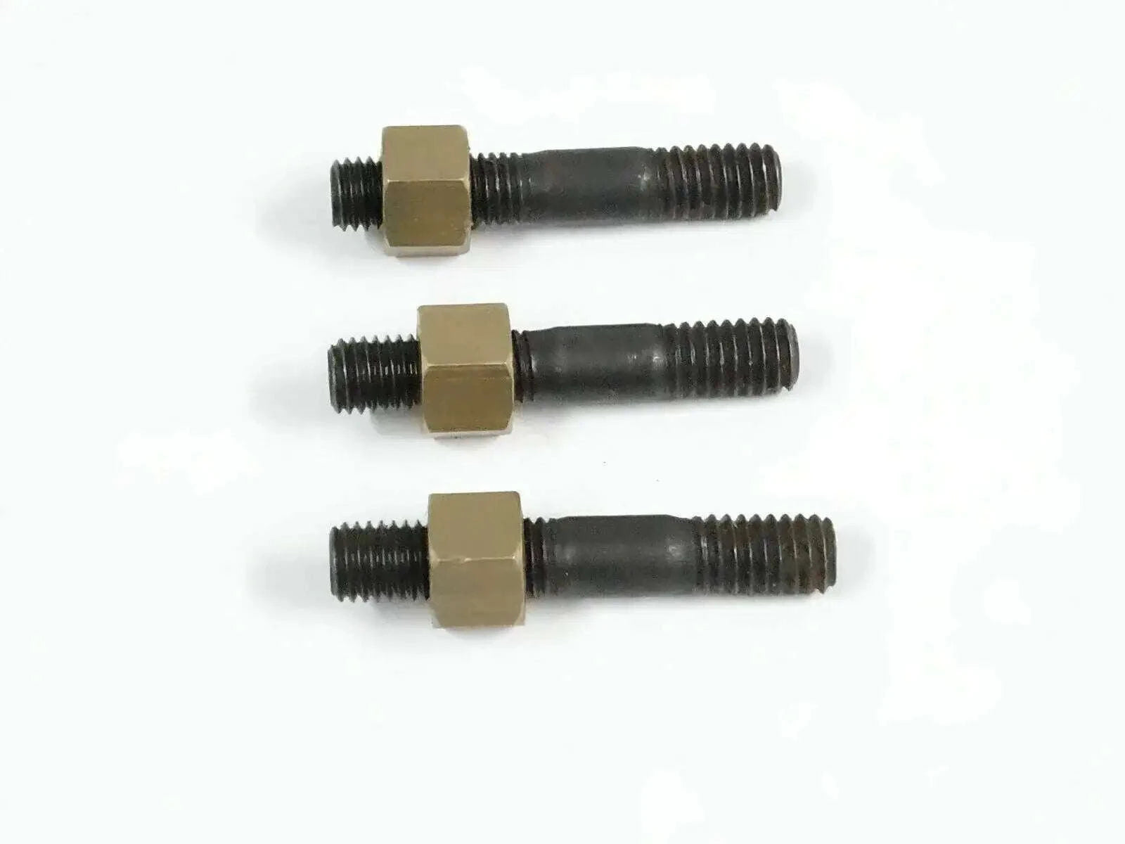 Exhaust manifold stud bolt set, three black studs with hex nuts