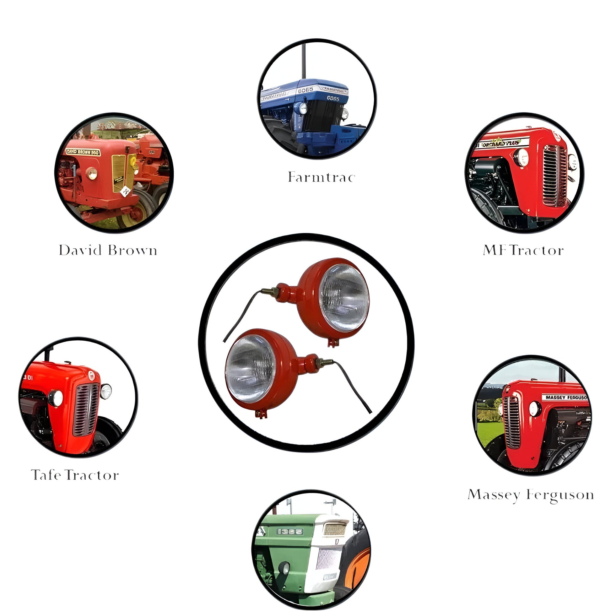 Aftermarket Massey Ferguson tractor headlights with durable design for optimal visibility during outdoor work