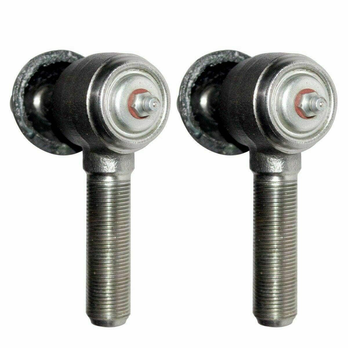 Tractor tie rod end set with RH threaded rod and black rubber boot, silver ball joint