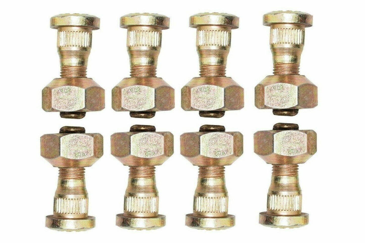 Set of 8 Massey Ferguson wheel bolts with nuts, durable steel for tractor wheel assembly