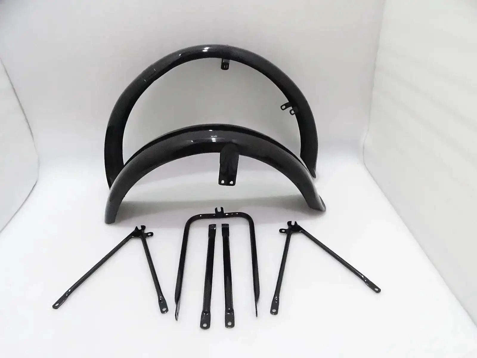 MATCHLESS G3L AJS 16M MILITARY MODEL BLACK PAINTED MUDGUARD SET & STAYS - StellerGear