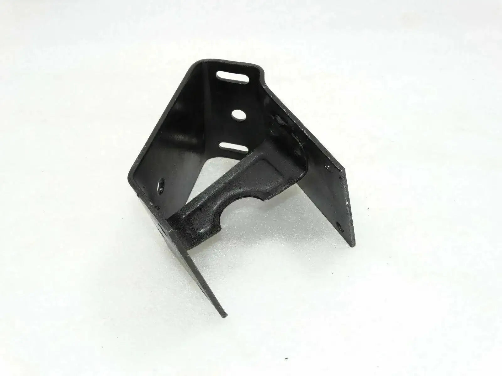 Black engine foundation mounting plate bracket with mounting holes