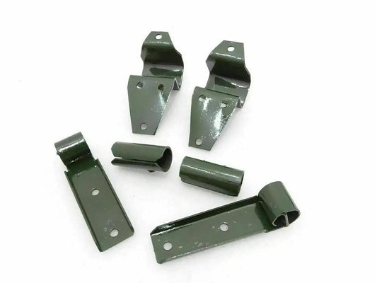 Green metal pivot bracket set for Jeep side and front top bow