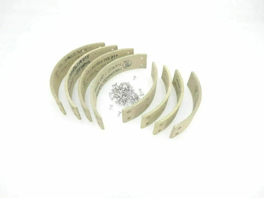 Brake shoe lining kit with rivets, beige leather pads